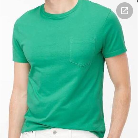 NWT J. Crew Men's Bright Patina Green Washed Jersey Pocket Tee - Picture 7 of 7